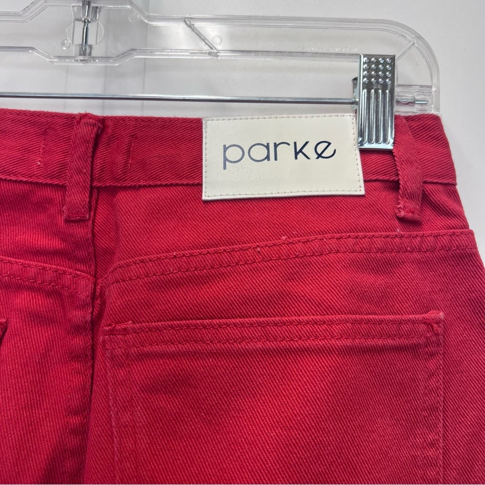Parke Low Rise Wide Leg Baggy Jeans Womens Size 23 Red Buttonfly - Picture 11 of 12